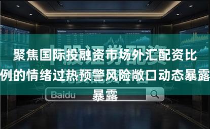 聚焦国际投融资市场外汇配资比例的情绪过热预警风险敞口动态暴露